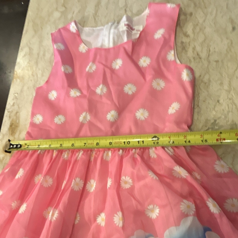 Sunny Fashion Girls Easter Dress M Pink Daisy Bunny Egg Hunt No Belt Worn Once - Picture 3 of 8